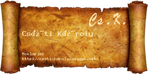 Csáti Károly névjegykártya